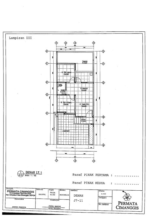 foto denah rumah tipe 45/90 perumahan PERUMAHAN PERMATA CIMANGGIS