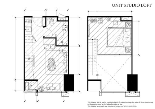 foto denah rumah tipe Apartemen Southgate Unit H Studio Loft perumahan Southgate Residence