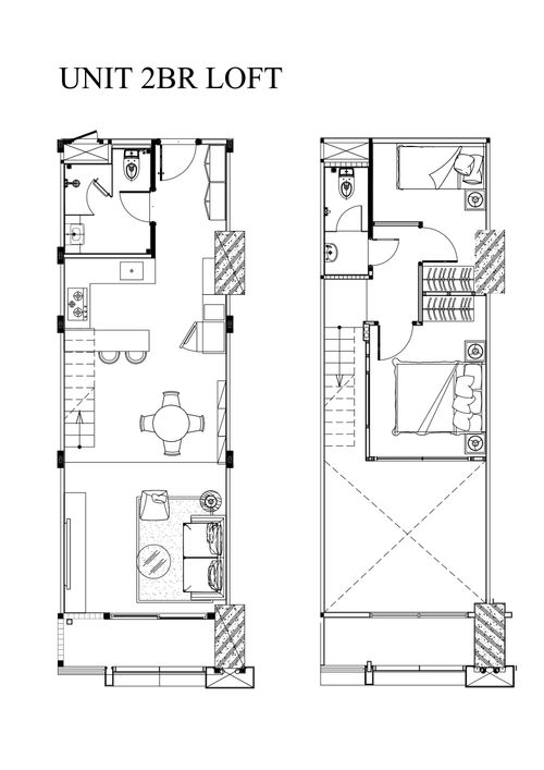 foto denah rumah tipe Apartemen Southgate Unit D 2BR Loft perumahan Southgate Residence