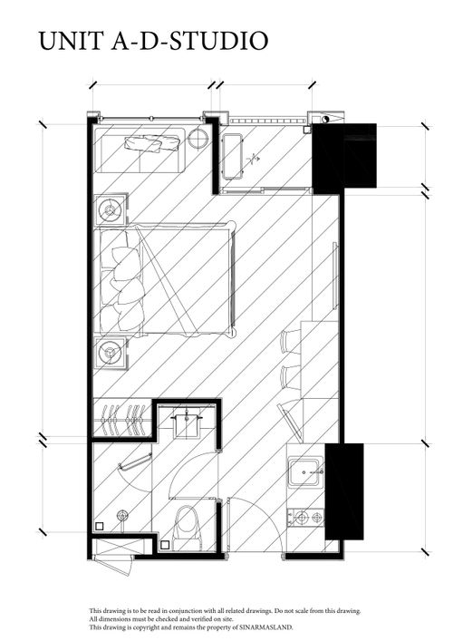 foto denah rumah tipe Apartemen Southgate Unit C Studio A perumahan Southgate Residence