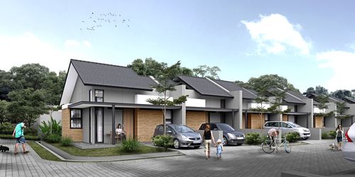 foto tampak rumah tipe 45 perumahan Matahari Margawangi
