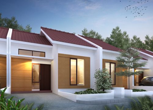 foto tampak rumah tipe BIMA SUDUT 44/127 perumahan JADE SUDIMORO