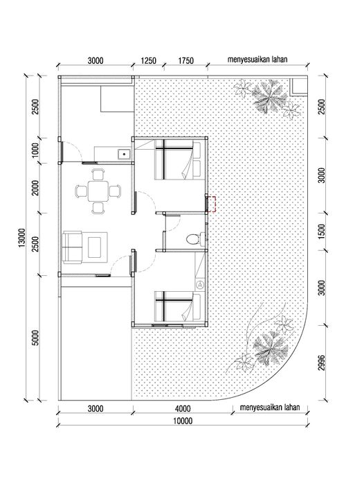 foto denah rumah tipe BIMA SUDUT 44/127 perumahan JADE SUDIMORO