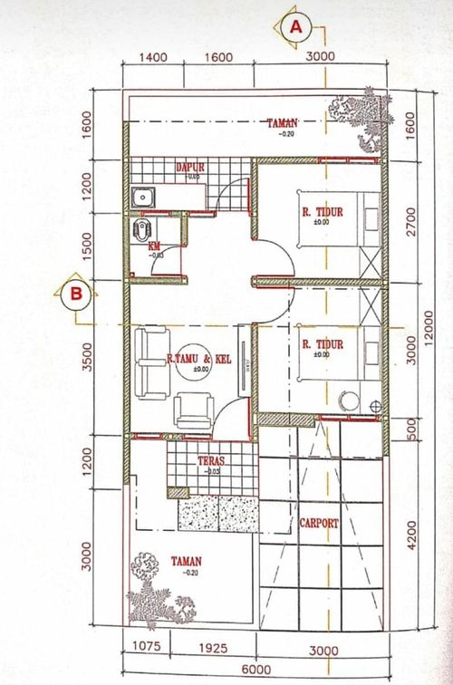 foto denah rumah tipe 45 perumahan GRIYA GARDENIA GISTING RESIDENCE