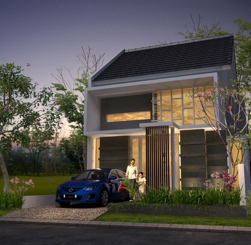 foto tampak rumah tipe EMERALD perumahan DE CASSABLANCA RESIDENCE