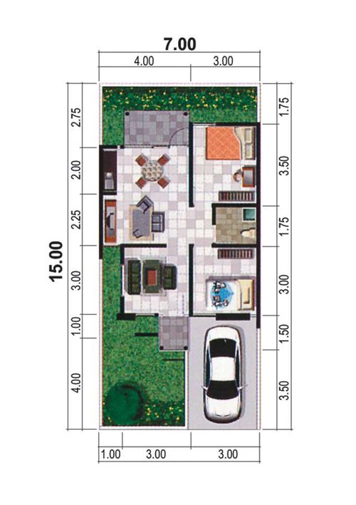foto denah rumah tipe EMERALD perumahan DE CASSABLANCA RESIDENCE