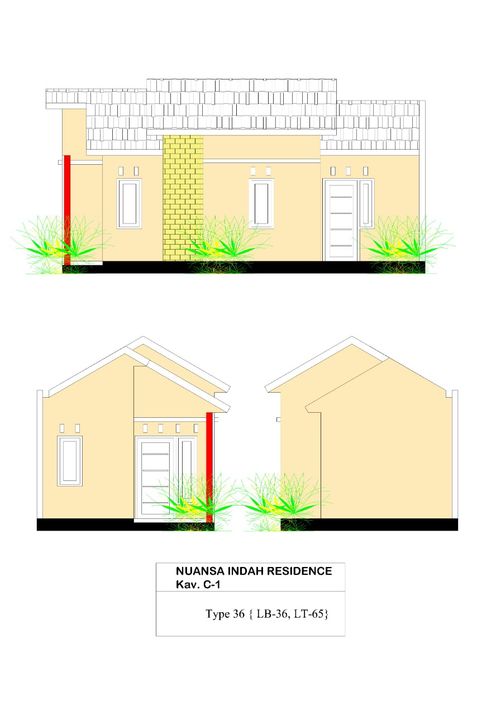 foto tampak rumah tipe 36 perumahan Nuansa Indah Residence