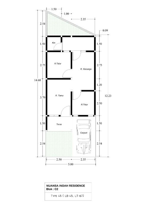 foto denah rumah tipe 45 perumahan Nuansa Indah Residence
