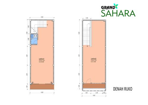 foto denah rumah tipe Ruko 142 perumahan Grand Sahara Peganden
