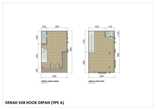 foto denah rumah tipe Hoek 5x8 perumahan Ruko Golden Madrid Extension