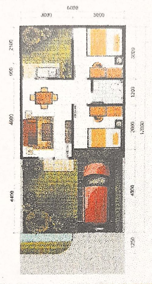 foto denah rumah tipe DE 2 38/72 perumahan La Palma Grande