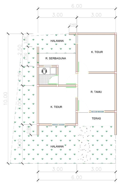 foto denah rumah tipe E26D-5 perumahan Puri Anggrek Serang 4 Teritih