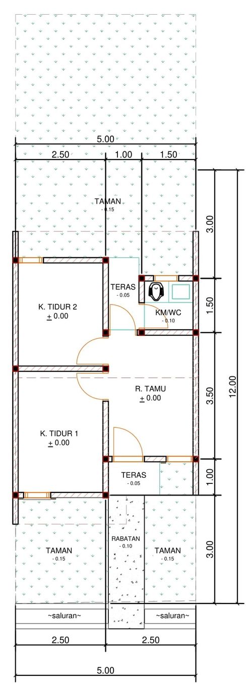 foto denah rumah tipe G10-12 perumahan Puri Anggrek Serang 4 Teritih