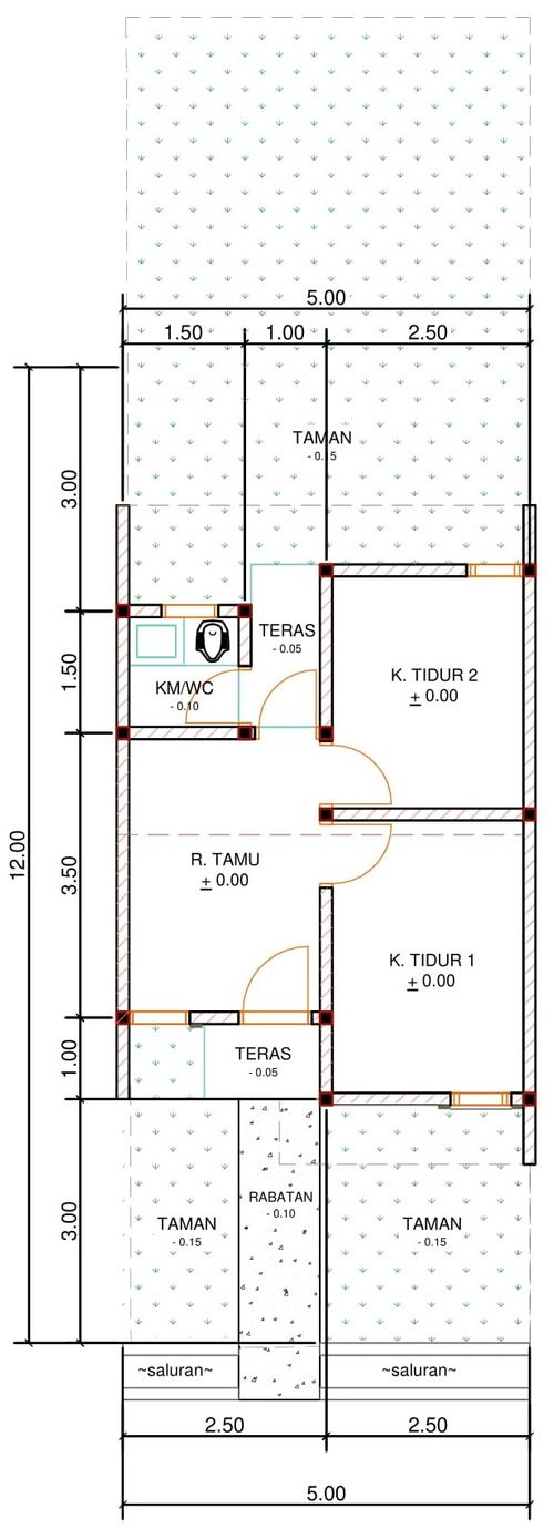 foto denah rumah tipe G10-12A perumahan Puri Anggrek Serang 4 Teritih