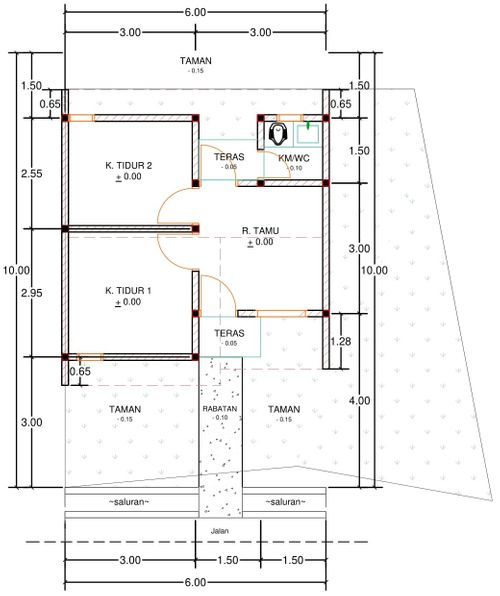 foto denah rumah tipe E8A-2 perumahan Puri Anggrek Serang 4 Teritih