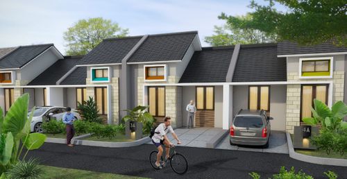 foto tampak rumah tipe 45/84 perumahan KEMANG EMINENCE