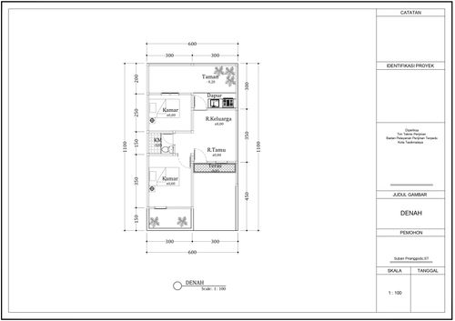 foto denah rumah tipe 36/66 perumahan D VILLAGE RESIDENCE NAGARASARI