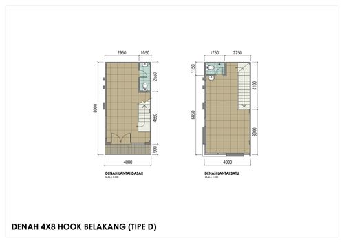 foto denah rumah tipe Hoek (4x8) perumahan Ruko Golden Madrid Extension