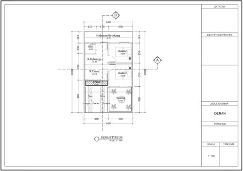 foto denah rumah tipe 30/60 perumahan D VILLAGE RESIDENCE NAGARASARI