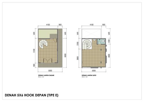 foto denah rumah tipe Hoek (5x6) perumahan Ruko Golden Madrid Extension