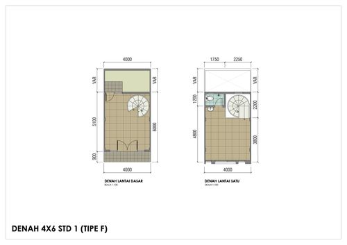 foto denah rumah tipe Std 1 (4x6 var) perumahan Ruko Golden Madrid Extension