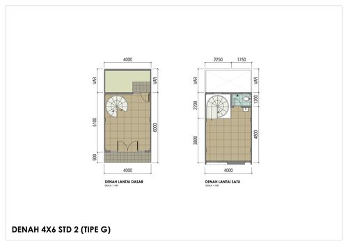 foto denah rumah tipe Std 2 (4x6 var) perumahan Ruko Golden Madrid Extension