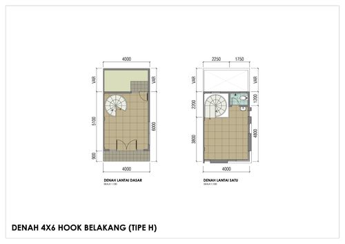 foto denah rumah tipe Hoek (4x6 var) perumahan Ruko Golden Madrid Extension
