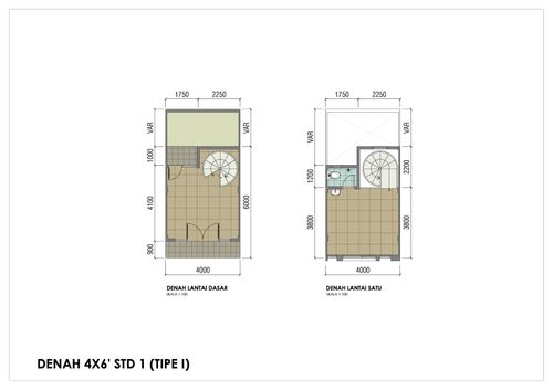 foto denah rumah tipe Std 1 (4x6' Var) perumahan Ruko Golden Madrid Extension