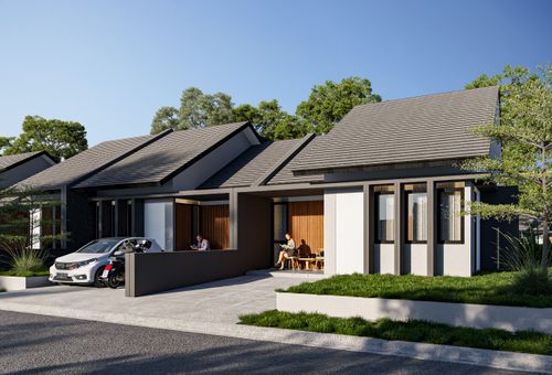 foto tampak rumah tipe 50 perumahan Kiwari Residence