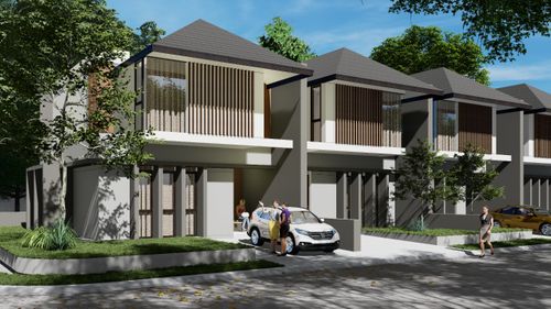 foto tampak rumah tipe 100 perumahan Kiwari Residence
