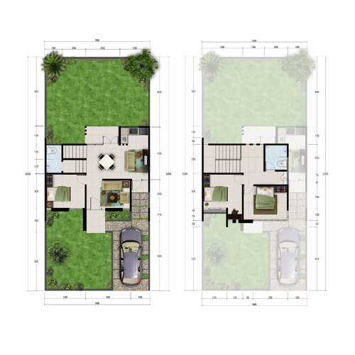 foto denah rumah tipe MILTONIA perumahan DE CASSABLANCA RESIDENCE