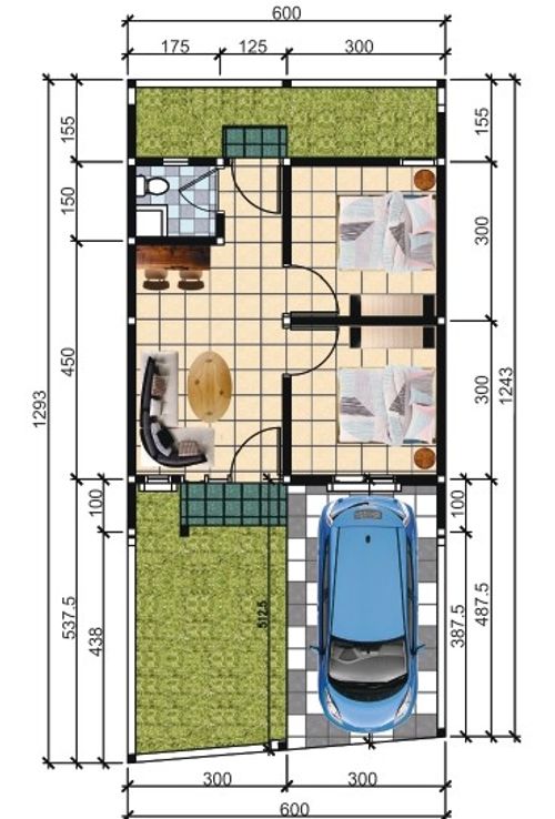 foto denah rumah tipe NEW EMERALD (580) perumahan HEAVENLAND PARK