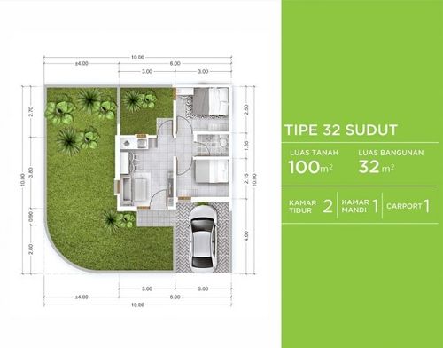foto denah rumah tipe 32/75 perumahan TERA DAMAI
