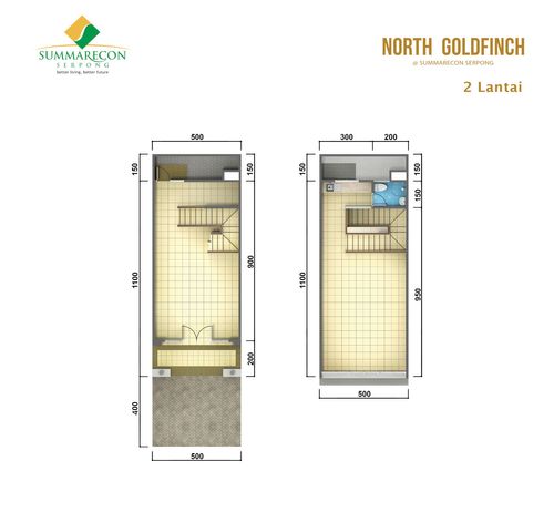 foto denah rumah tipe 2 Lantai STD perumahan Ruko North Goldfinch