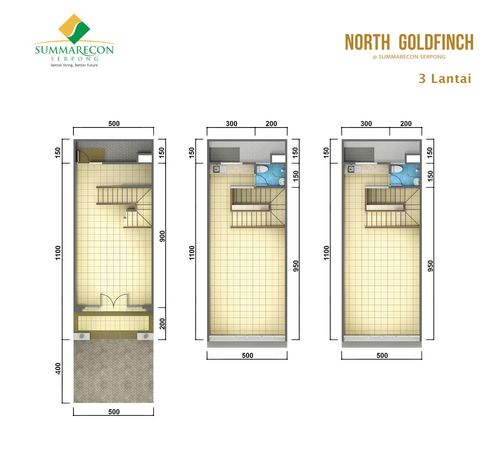 foto denah rumah tipe 3 Lantai perumahan Ruko North Goldfinch