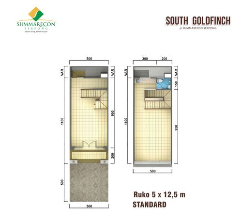 foto denah rumah tipe 5x12,5 STD perumahan Ruko South Goldfinch