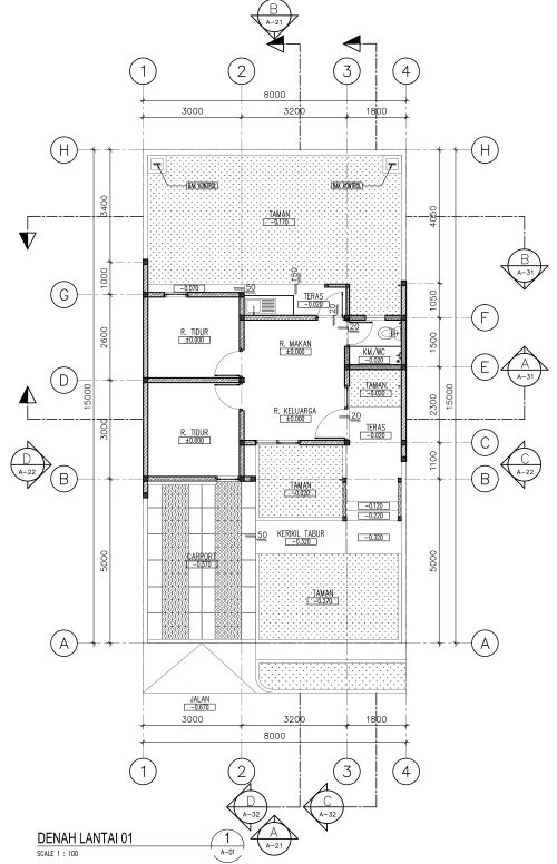 foto denah rumah tipe Mahoni 36 perumahan BSB Village Lokka Kayon