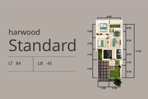 foto denah rumah tipe Harwood perumahan Perumahan The OZ
