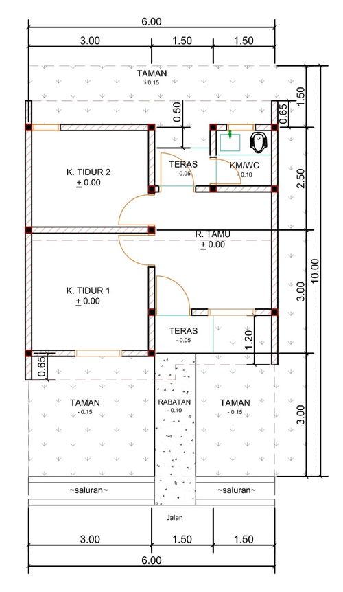 foto denah rumah tipe E21A-1 perumahan Puri Anggrek Serang 4 Teritih