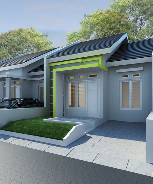 foto tampak rumah tipe melati perumahan Tasnim leles Regency