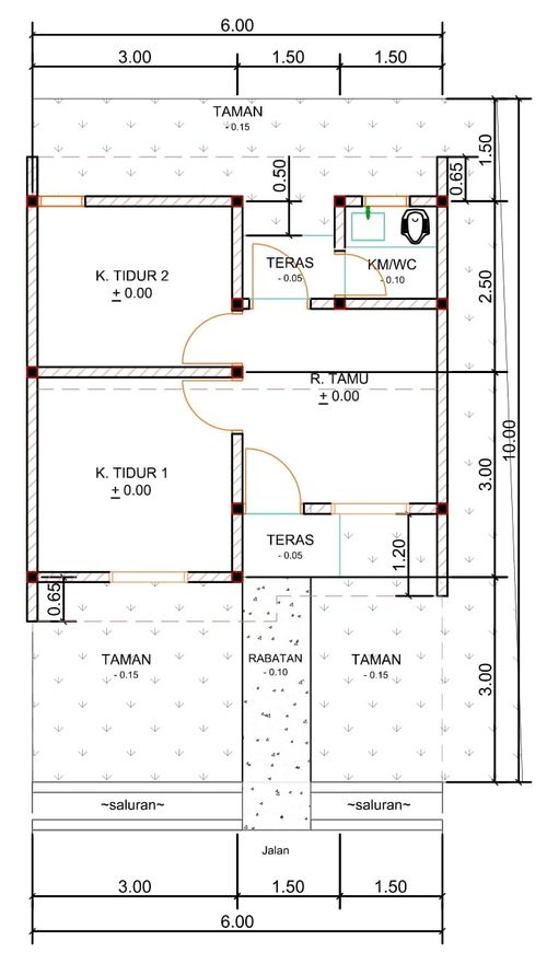 foto denah rumah tipe E24-7 perumahan Puri Anggrek Serang 4 Teritih