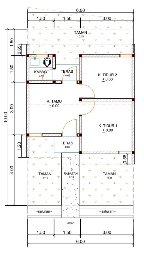 foto denah rumah tipe G06-16 perumahan Puri Anggrek Serang 4 Teritih