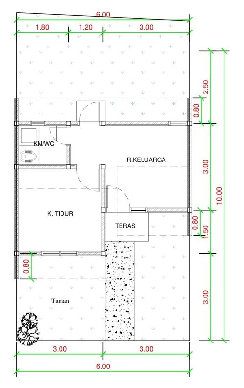 foto denah rumah tipe F07-22 perumahan Puri Anggrek Serang 4 Teritih
