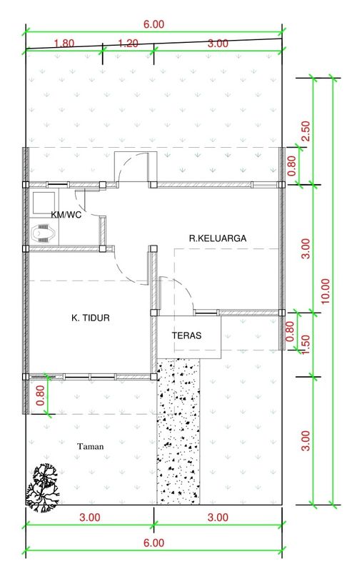 foto denah rumah tipe G02-12 perumahan Puri Anggrek Serang 4 Teritih