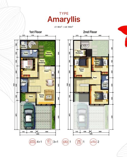 foto denah rumah tipe AMARYLLIS BLOK G01 NO 16 perumahan AEROWALK, CITRAGARDEN ANEKA