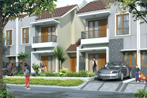 foto tampak rumah tipe Liuska Hoek perumahan PERUMAHAN ARALIA, IFOLIA, HARMONI KOTA HARAPAN INDAH