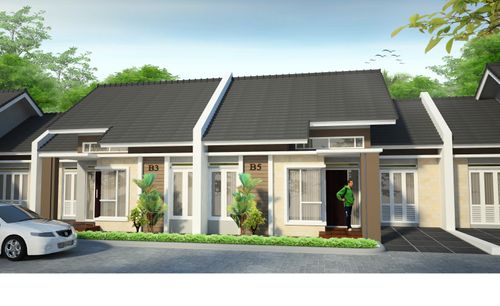 foto tampak rumah tipe 57 perumahan Grand Permata Village