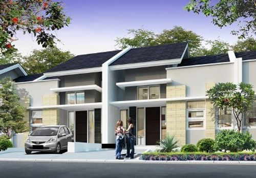 foto tampak rumah tipe STRAUSS-37 perumahan BUKIT DAGO