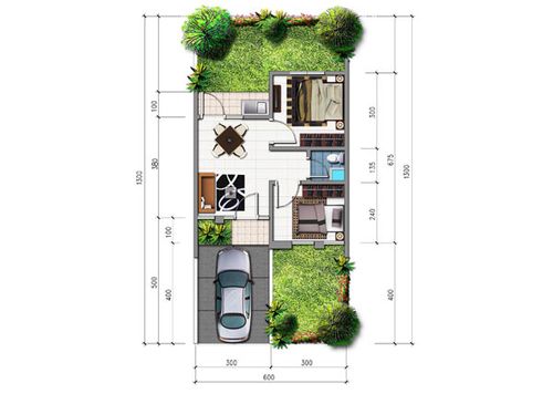 foto denah rumah tipe STRAUSS-37 perumahan BUKIT DAGO