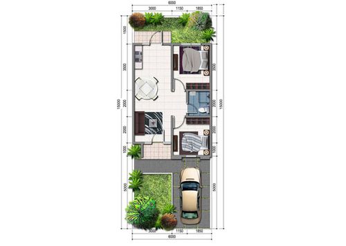 foto denah rumah tipe BEETHOVEN-60 perumahan BUKIT DAGO